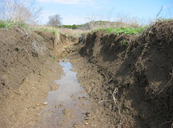 Gully before construction of a gully plug